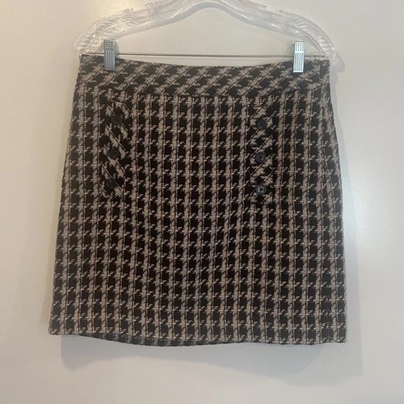 Ann Taylor Dresses & Skirts - Ann Taylor Fine Italian Fabric Plaid Tweed Virgin Wool Skirt Womens 2‎ (741)